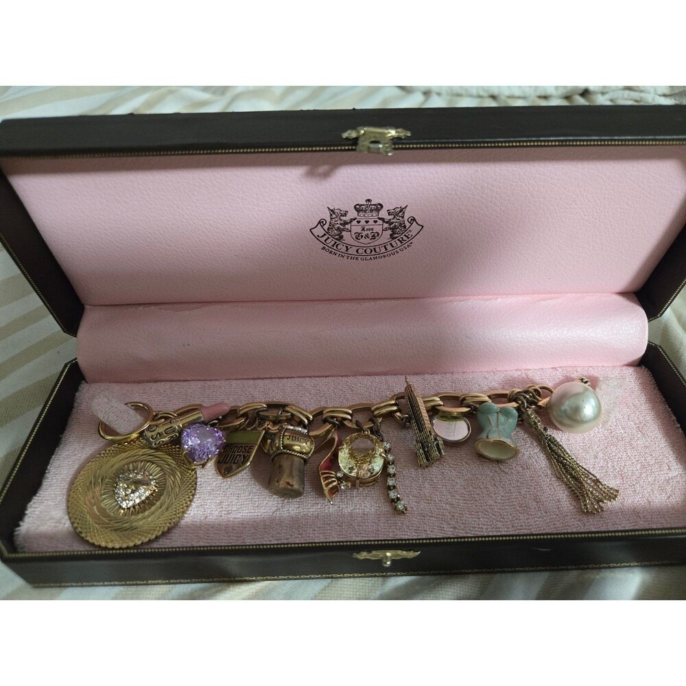 Vintage Juicy Couture 13 Charm Prefixed Bracelet Empire State Limited Edition